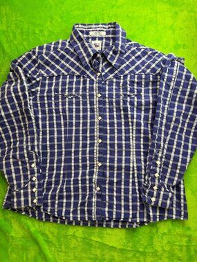 Cruel Girl Plaid Button-Up Shirt Size L 100% Cotton